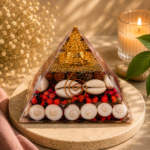 CrystalSouq Large 8x9" Rudraksha Gomti Chakra Chirmi Beads Orgonite Pyramid