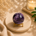 CrystalSouq Natural Amethyst 45mm Crystal Sphere for Peace & Anxiety Relief