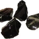 CrystalSouq Natural Black Obsidian Rough Stone for Protection & Grounding (50g)