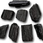 CrystalSouq Natural Black Tourmaline Raw Rough Stone for Protection & Grounding (50g)