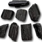 CrystalSouq Natural Black Tourmaline Raw Stone for Protection & Grounding (100g)