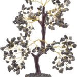 CrystalSouq Natural Golden Pyrite Gemstone Tree for Wealth, Manifestation & Feng Shui (300 Beads / 10 Inch)
