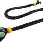 CrystalSouq Natural Green Jade Tumble Gemstone Pendant for Abundance, Good Luck & Harmony