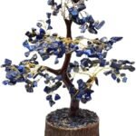 CrystalSouq Natural Lapis Lazuli Gemstone Tree for Wisdom, Communication & Focus (300 Beads / 10-12 Inch)