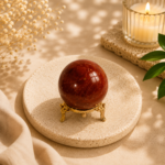 CrystalSouq Natural Red Jasper 45mm Crystal Sphere for Grounding & Stability