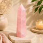 CrystalSouq Natural Rose Quartz 2.5-3 Inch Crystal Healing Tower
