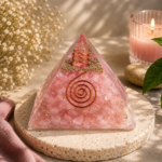 CrystalSouq Natural Rose Quartz 55-60mm Orgone Pyramid for Heart Chakra & Reiki