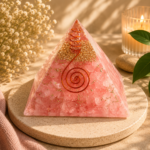 CrystalSouq Natural Rose Quartz 65-70mm Orgone Pyramid for Heart Chakra & EMF Protection