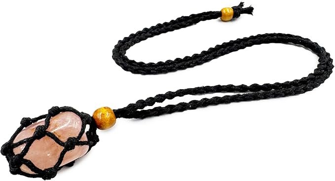 CrystalSouq Natural Rose Quartz Tumble Gemstone Pendant for Love, Emotional Healing & Harmony - 1 CrystalSouq Natural Rose Quartz Tumble Gemstone Pendant for Love, Emotional Healing & Harmony - Image 1