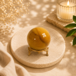 CrystalSouq Natural Yellow Jade 45mm Crystal Sphere for Wealth & Healing