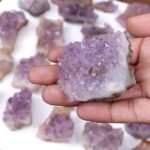 CrystalSouq Raw Brazilian Amethyst Cluster Geode for Focus & Vastu (125g - 150g)