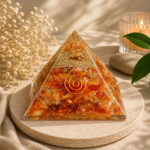 CrystalSouq Red Carnelian Orgone Pyramid for Vitality & Success