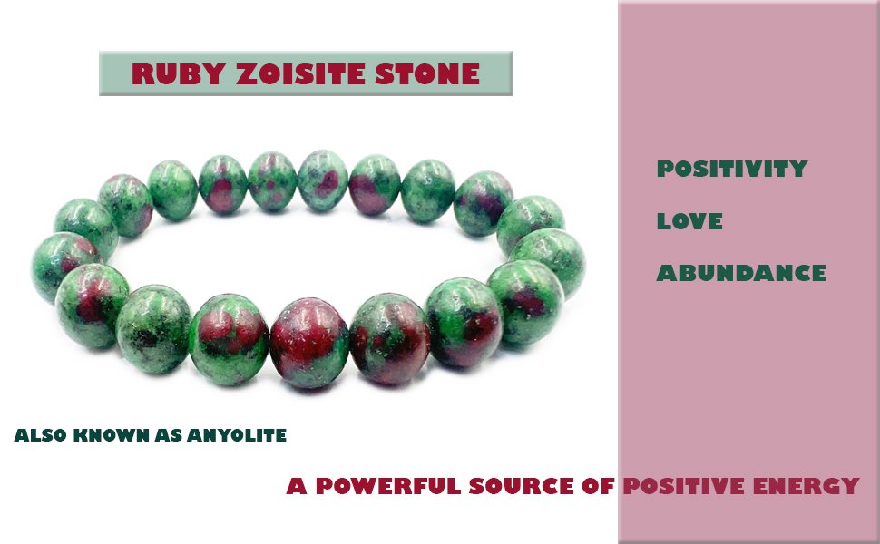 About REBUY Natural Ruby Zoisite Stone Bracelet and Meaning Layout