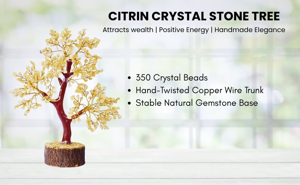 Citrine Crystal Stone Tree Banner