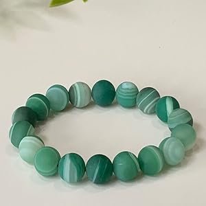 Unisex Stretch Agate Stone Bracelet Full Display Layout