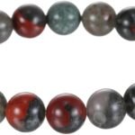 REBUY Natural Bloodstone 10mm Crystal Bracelet
