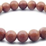 REBUY Natural Goldstone 10mm Crystal Charm Bracelet