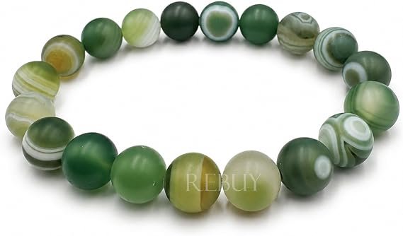 REBUY Natural Green Agate 10mm Crystal Bracelet - 1 REBUY Natural Green Agate 10mm Crystal Bracelet - Image 1