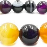 REBUY Natural Multicolor Agate 10mm Crystal Healing Bracelet