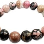 REBUY Natural Rhodonite 10mm Crystal Heart Chakra Bracelet