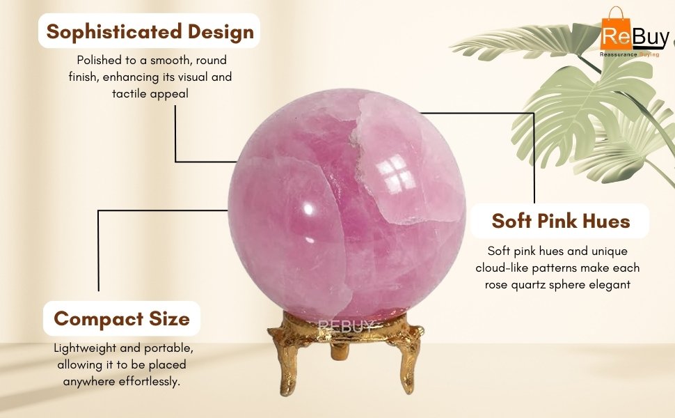 Meaningful Gift Idea Rose Quartz Sphere for Family, Friends, and Loved Ones