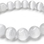 REBUY Natural White Selenite 10mm Crystal Healing Bracelet