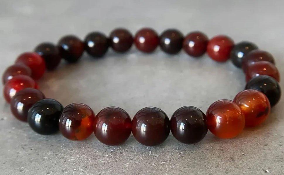 Red Agate Crystal Bracelet for Enhancing Courage Strength and Vitality