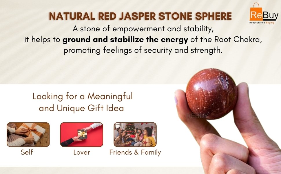 CrystalSouq Natural Red Jasper Crystal Sphere