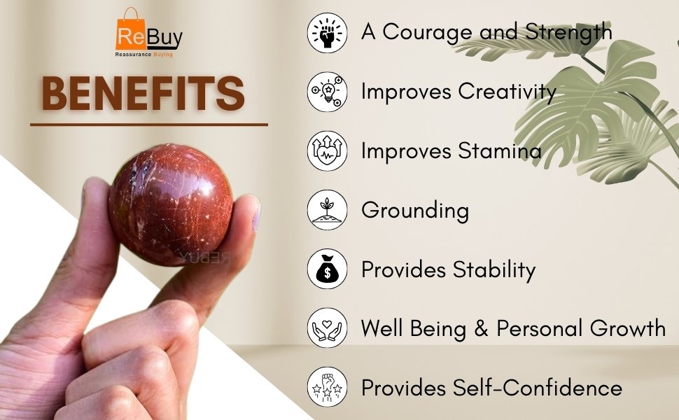 CrystalSouq Red Jasper Crystal Sphere Gift