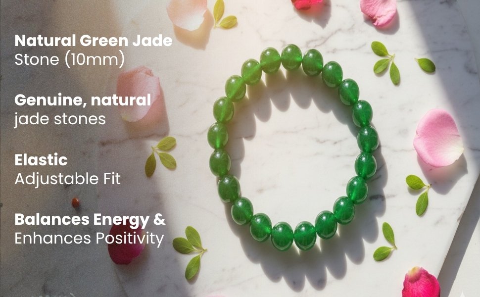 Genuine Natural 10mm Jade Beads Elastic Adjustable Fit