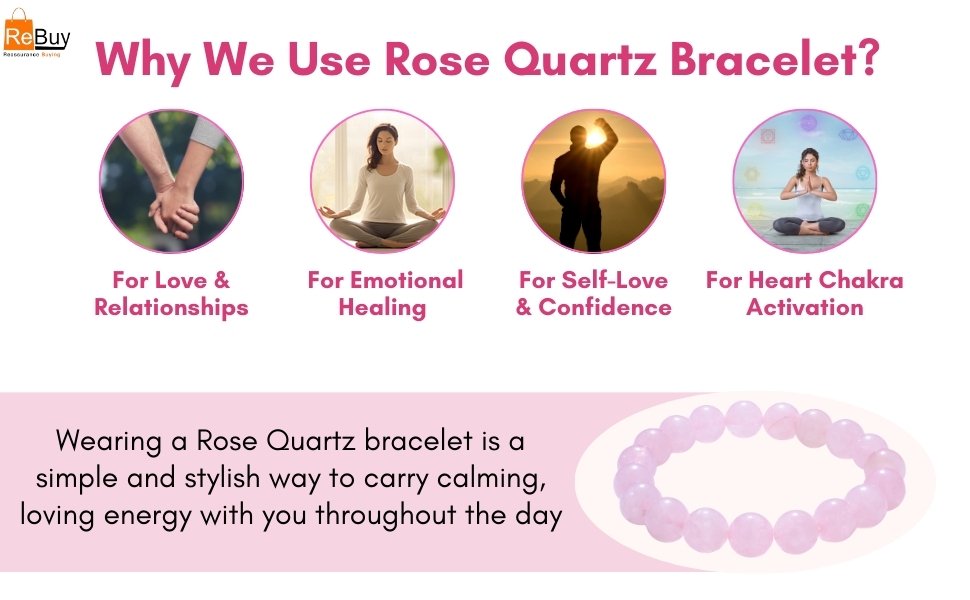 Wear With Intention Gift With Love Handcrafted Rose Quartz Bracelet