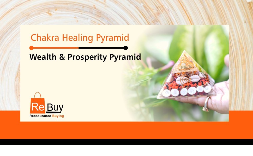 CrystalSouq Natural Orgone Rudraksha Gomti Chakra Chirmi Seeds Prosperity Pyramid