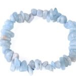 CrystalSouq Natural Aquamarine Gemstone Chip Bracelet for Courage, Calm & Communication (Unisex)