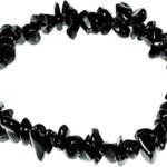 CrystalSouq Natural Black Tourmaline Gemstone Chip Bracelet for EMF Protection & Grounding (Unisex)