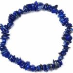 CrystalSouq Natural Lapis Lazuli Gemstone Chip Bracelet for Intuition, Wisdom & Inner Peace (Unisex)
