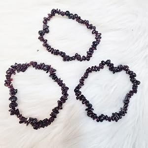 Red Garnet Chip Bracelet Set