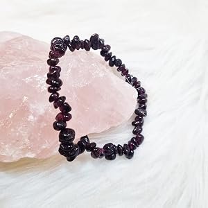 Red Garnet Chip Bracelet Close-up